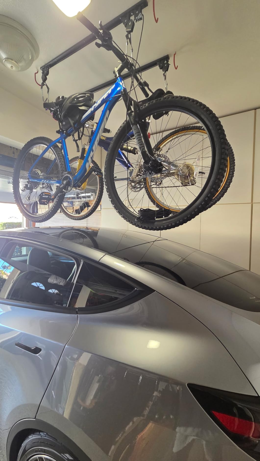 Bike Hoist- Heavy Duty for Space Saving - Road, Commuter & Mountain Bikes, Holds Kayaks & Ladders - No-Hassle Installation for Quick & Easy Access customer photo 1