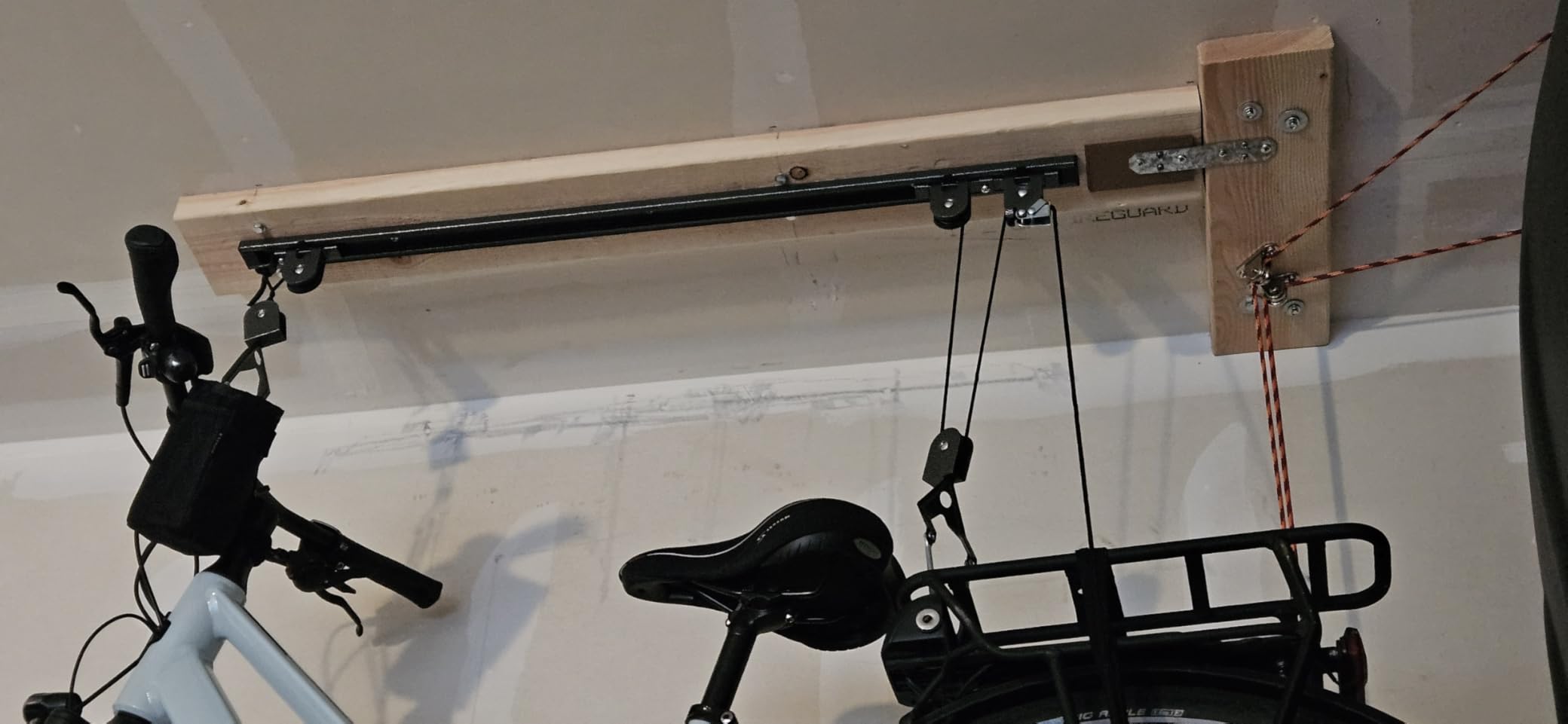 Bike Hoist- Heavy Duty for Space Saving - Road, Commuter & Mountain Bikes, Holds Kayaks & Ladders - No-Hassle Installation for Quick & Easy Access customer photo 2