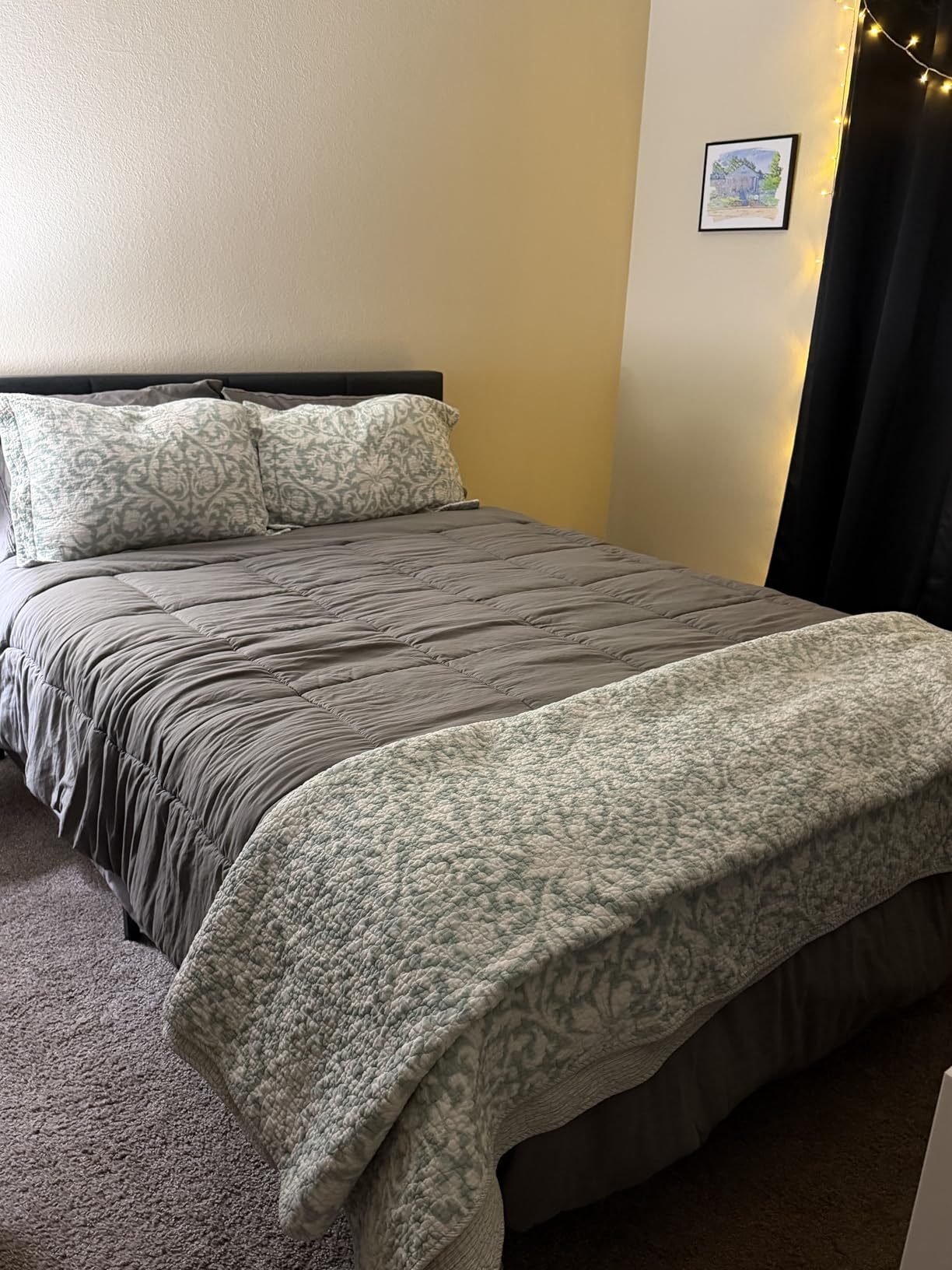 UGG Leonora Queen Comforter Set, Soft & Lightweight, 3-Piece, Seal Grey | Down-Alternative Fill, Box-Stitch Construction, OEKO-TEX Compliant, Machine Washable, Fits Full & Queen Beds, 2 Pillow Shams customer photo 2