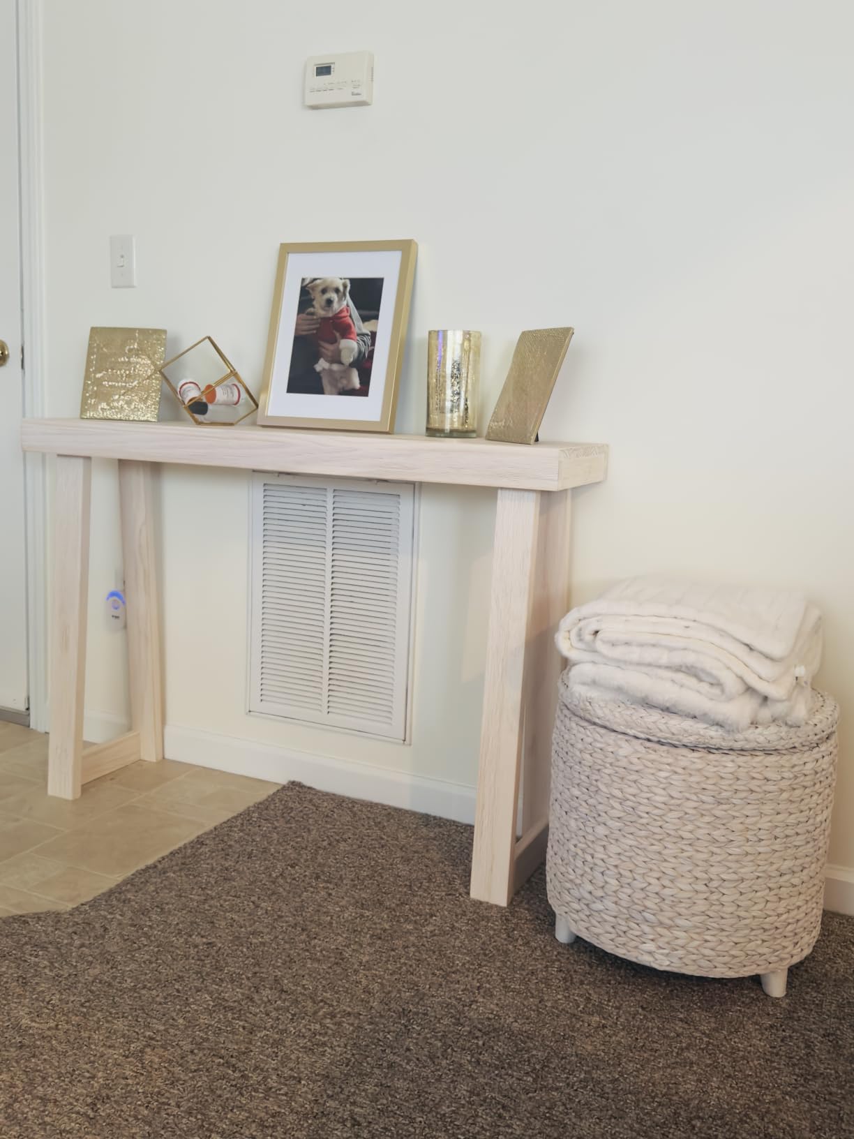 Plank+Beam Solid Wood Console Table, 56 Inch, Sofa Table, Narrow Entryway Table for Hallway, Behind The Couch, Living Room, Foyer, Easy Assembly, Blonde customer photo 2