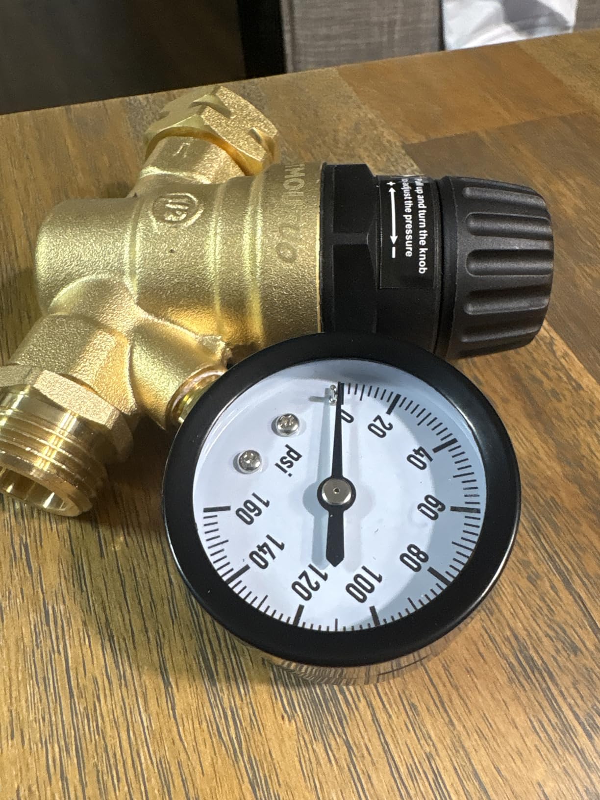 STMOUTUO RV Water Pressure Regulator Valve for Camper. Lead-Free Brass. | Complies with NSF 372 standards Lead-Free Brass, Reducer with Adjustable Gauge, Fits Travel Trailer, Motorhome, Caravan. customer photo 1