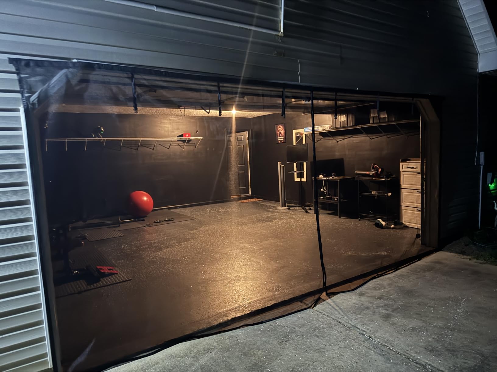 Garage Door Screen for 2 Car Garage 16x7FT, Magnetic Screen Garage with Retractable Fiberglass Mesh and Heavy Duty Weighted Bottom, Easy Assembly & Pass, Hands Free Door Screen Kit customer photo 1