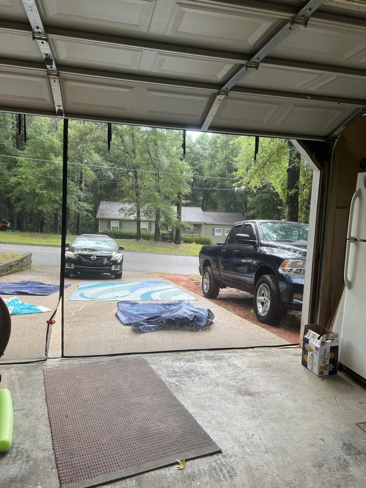 Garage Door Screen for 2 Car Garage 16x7FT, Magnetic Screen Garage with Retractable Fiberglass Mesh and Heavy Duty Weighted Bottom, Easy Assembly & Pass, Hands Free Door Screen Kit customer photo 2
