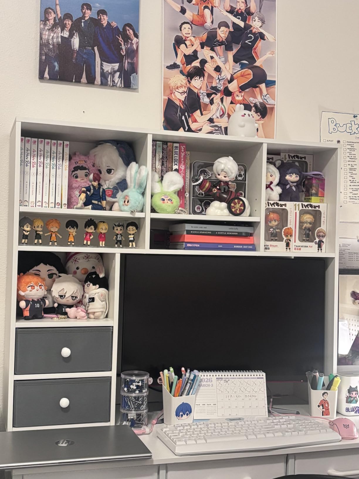 reibII Desktop Bookshelf, 7 Shelves and 2 Drawers, Adjustable Shelf, White | Small Space Organizers, Anti-Tip for Secure Stability customer photo 1