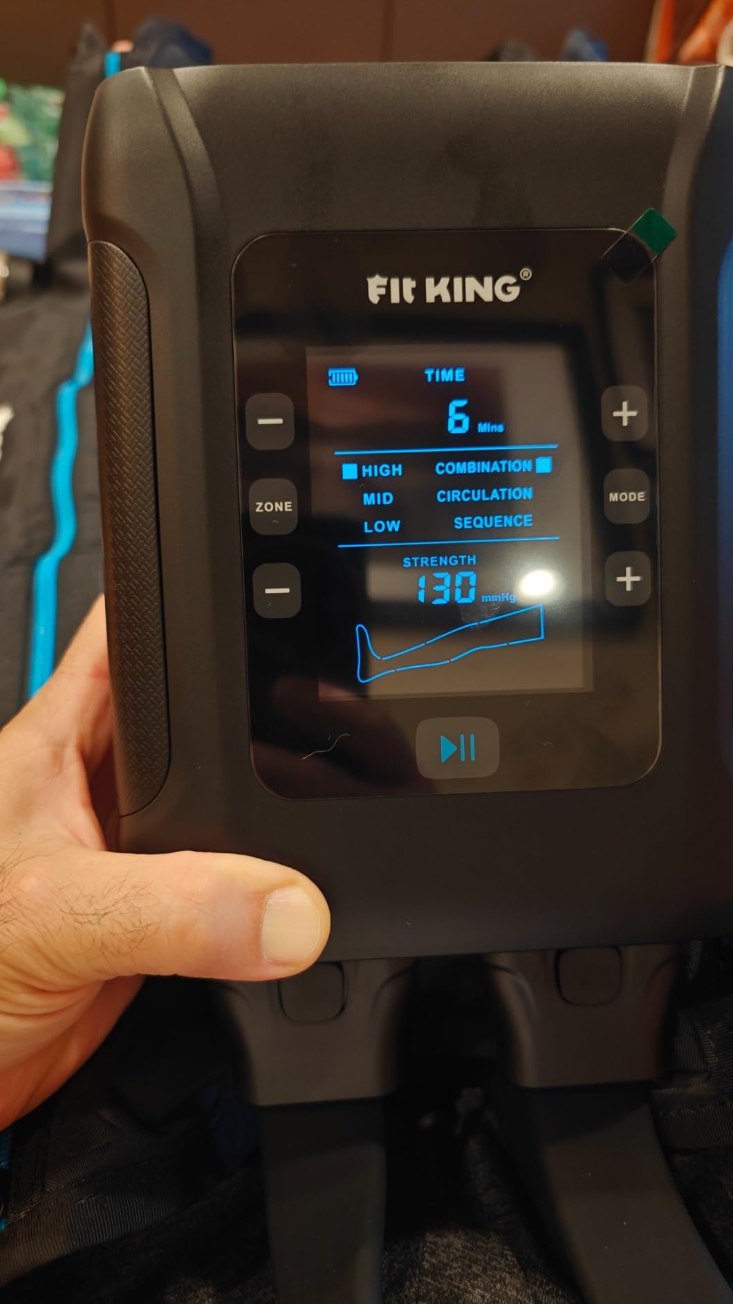 FIT KING Professional Air Compression Leg Recovery Compression System, Rechargeable Portable Recovery Boots Pneumatic Compression Device, Fast Recovery & Improved Circulation for Athletes (Large) customer photo 2