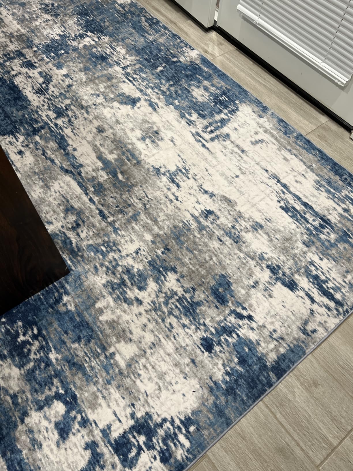 RELEANY Washable Area Rugs 5'x7' Non-Slip Modern Abstract Soft for Living Room Entryway Bedroom Kitchen, Print Pattern, Blue Grey Navy Gray customer photo 2