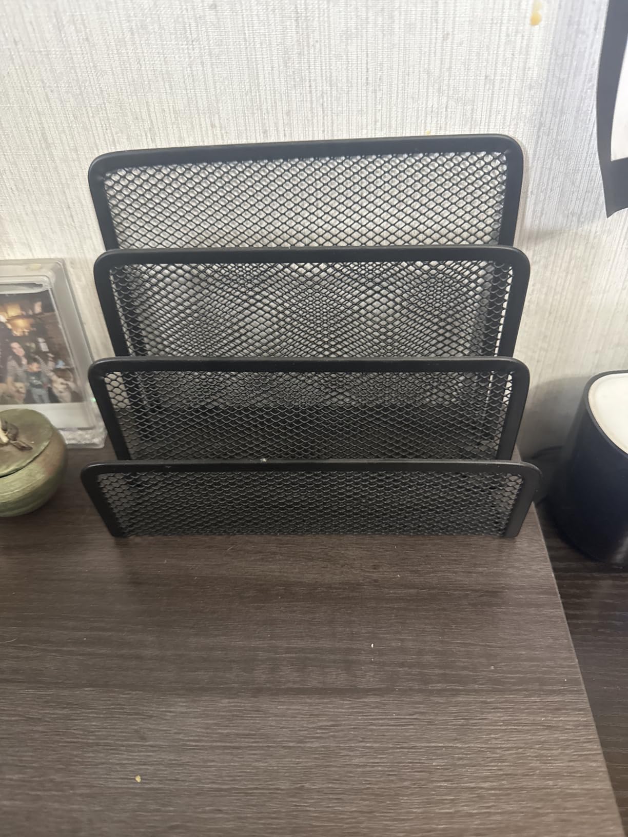 Mail Organizer Countertop for Desk, Mail File Holder with 3-Slot, Black | Metal Mesh Mail Sorter for Letters, Envelopes, Bills, and Files for Home Offices, Classroom Organization customer photo 1