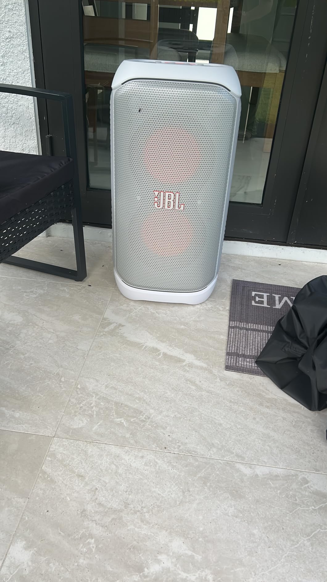 JBL PartyBox Stage 320 - Portable Party Speaker with Telescopic Handle & Wide, Sturdy Wheels, Powerful JBL Pro Sound, Futuristic Lightshow, Up to 18 Hours of Playtime, Splash Proof (Black) customer photo 2