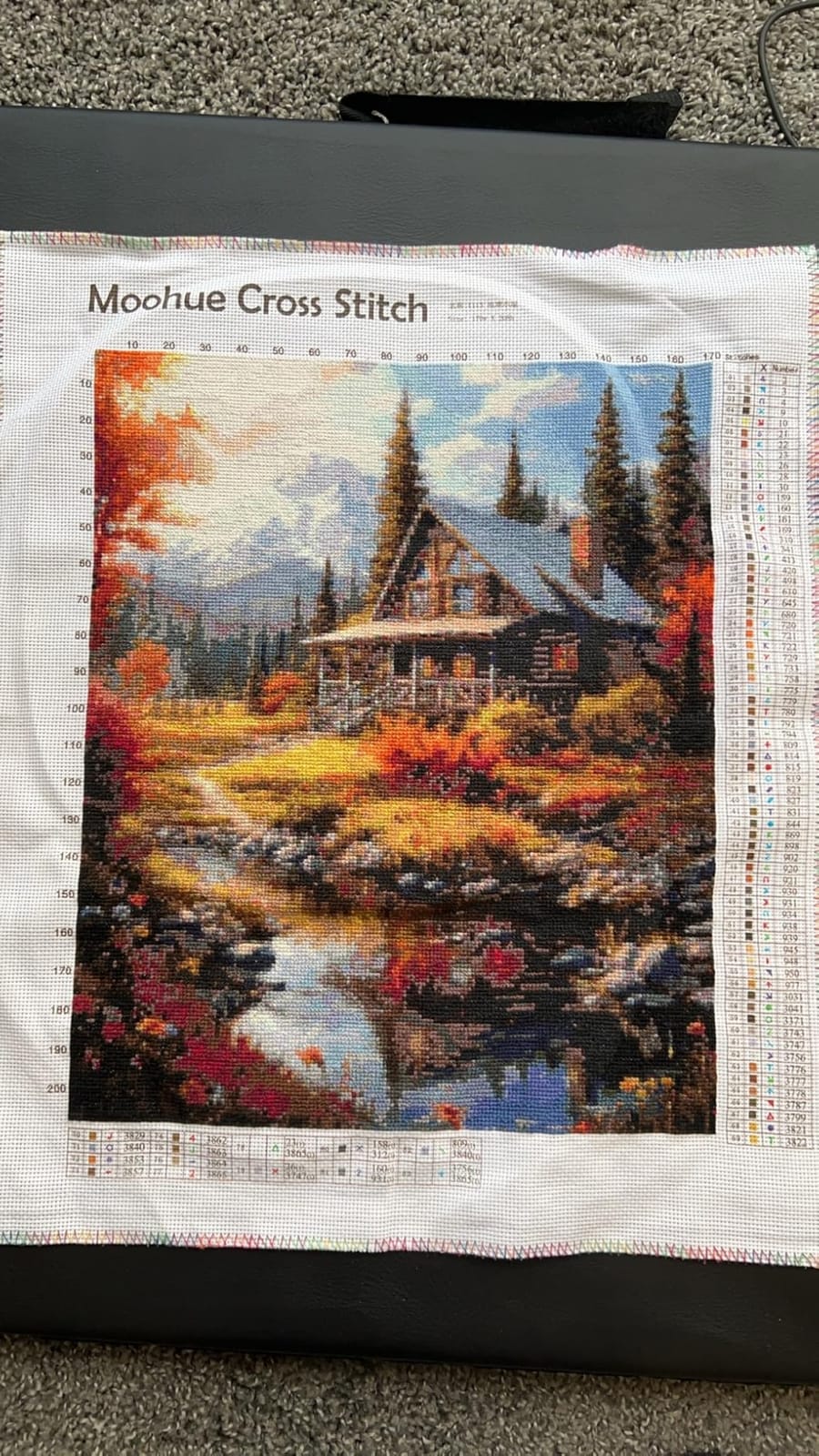Moohue 14CT Counted Cross Stitch Kits for Adults Mountain Flowers Advanced Stamped Cross Stitch Kits for Adults (Mountain 4) customer photo 1