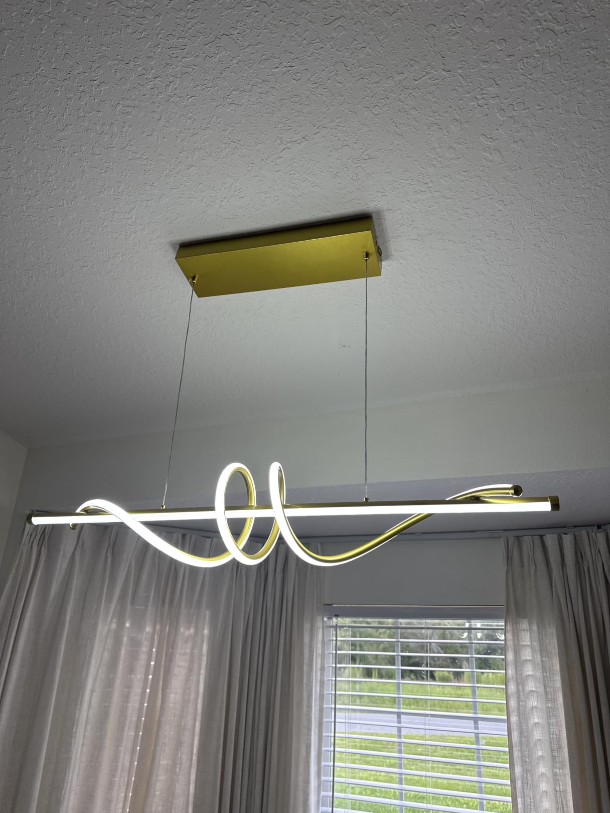 LED Linear Pendant Lights, 47in Island Lighting Fixture 3000k-6000K Dimmable, Chandelier Lamp for Kitchen Dining Room Pool Table Office Bar Garage Workbench customer photo 1