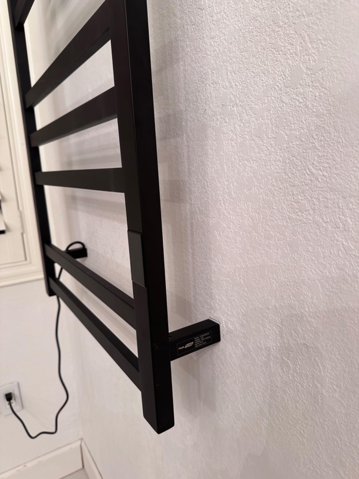 Heated Towel Rack, 8-Bar Wall Mount, Matte Black Stainless Steel | 304 stainless steel, 115-155°F adjustable, 1-24H auto shut-off timer, plug-in or hardwired, 160W, fits bath towels and robes customer photo 1