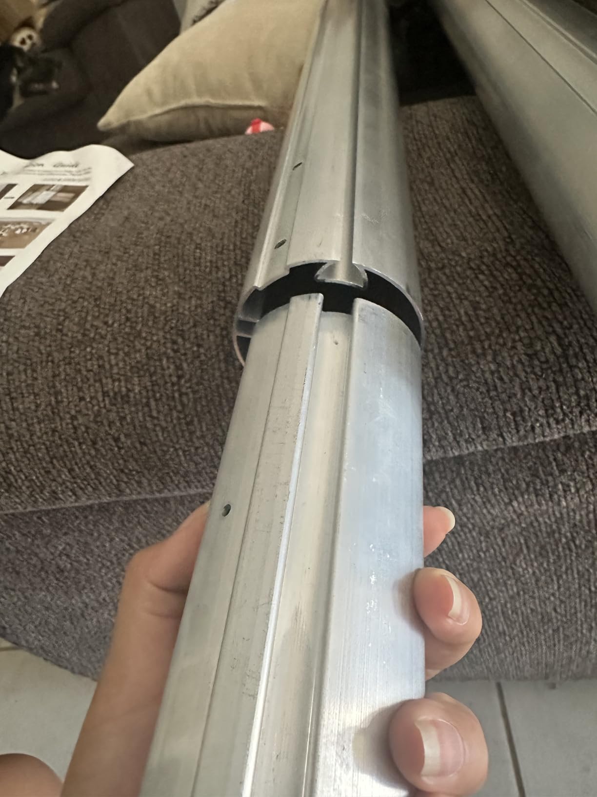 VINGLI 12' x 10' Retractable Awning for Patio with Manual Crank Handle, Aluminum Frame, UV Resistant (Grey) customer photo 1