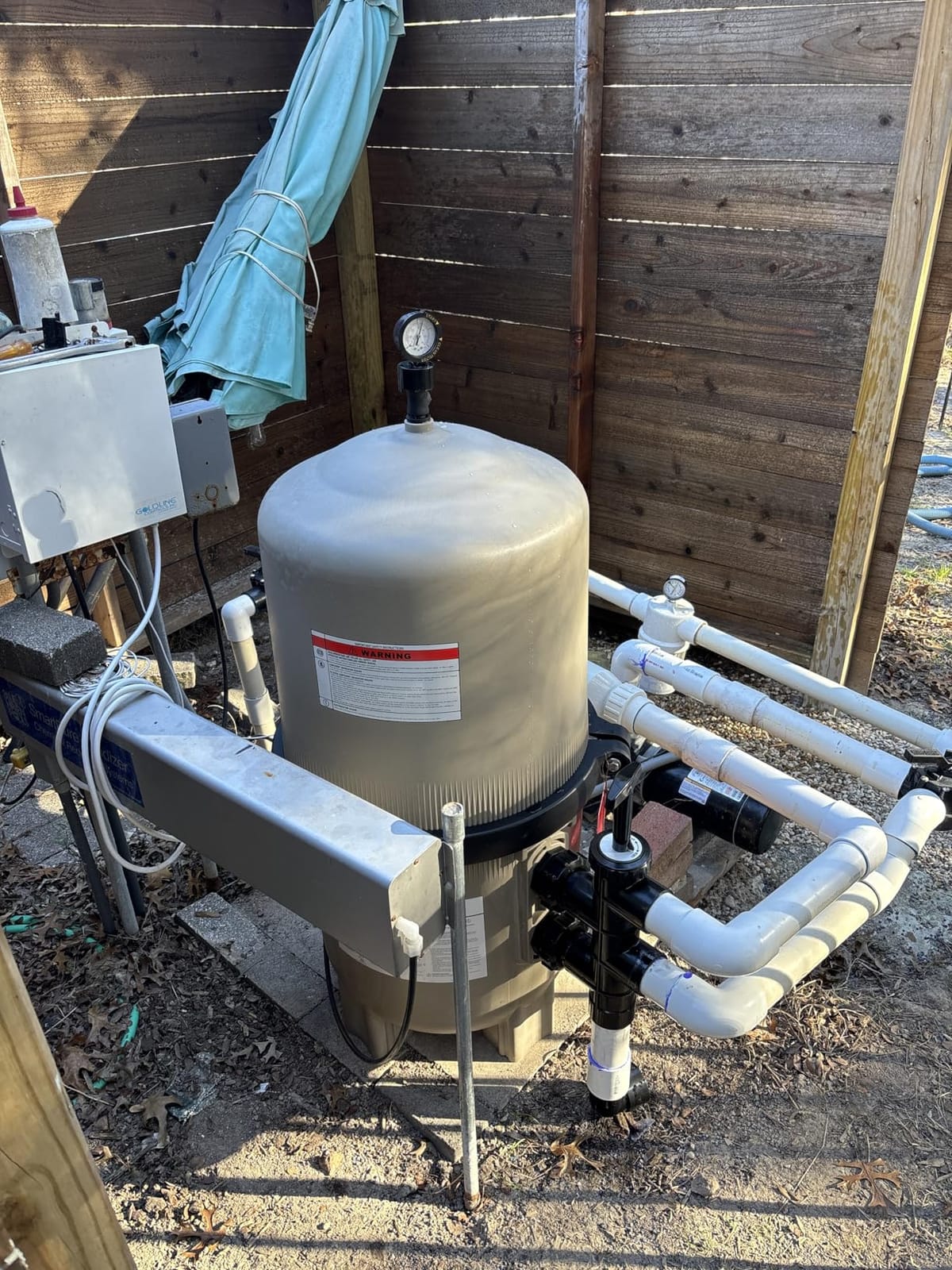 XtremepowerUS 60 Sq. Ft. DE Pool Filter In-Ground Swimming Pools & Spas, 120 GPM High Flow Diatomaceous Earth Filter System, Reinforced Tank, 2