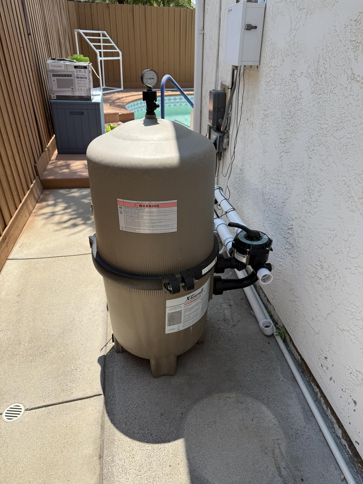 XtremepowerUS 60 Sq. Ft. DE Pool Filter In-Ground Swimming Pools & Spas, 120 GPM High Flow Diatomaceous Earth Filter System, Reinforced Tank, 2