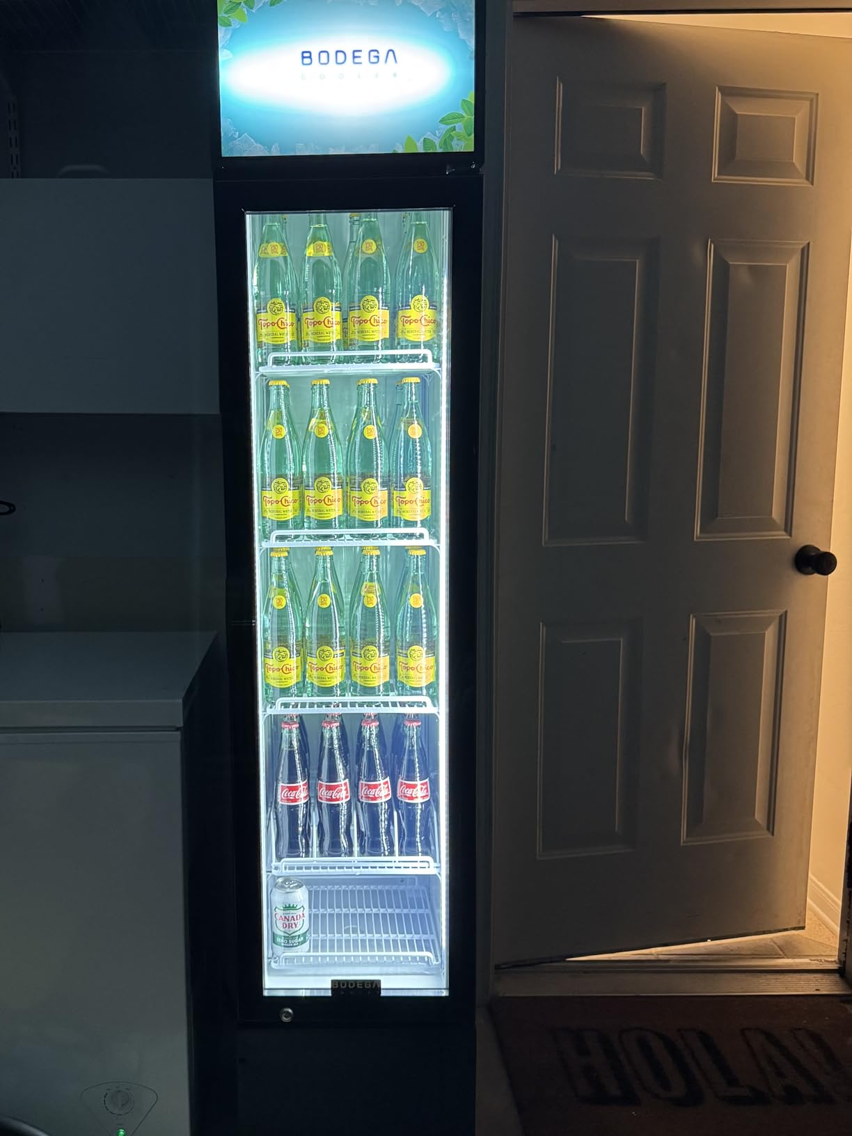BODEGACOOLER Merchandiser Refrigerator, 40 Cu.Ft Commercial Beverage Cooler | Double Glass Door Commercial Cooler, Display Refrigerator with Soft LED Light, Adjustable Shelves, 4 Heavy-Duty Casters customer photo 1