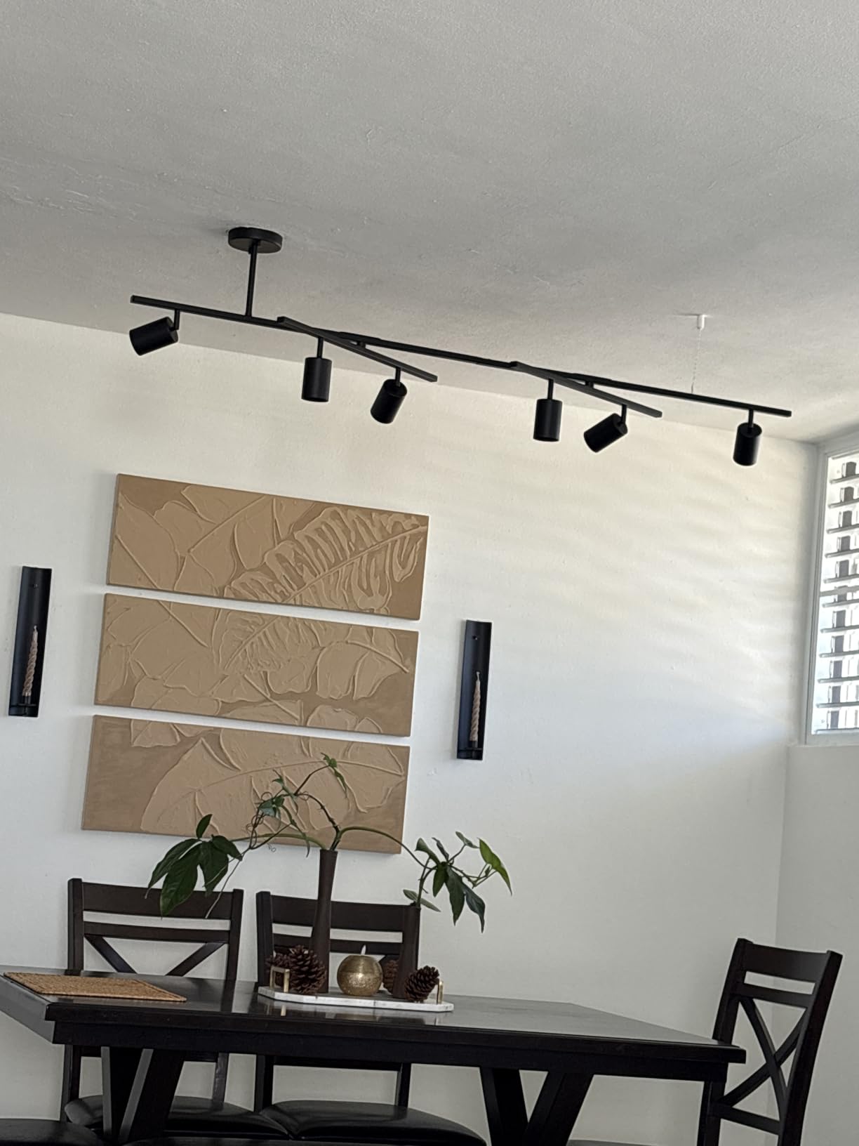 JAYMP Minimalist Linear Pendant Light Dimmable LED Modern Chandelier Dining Room Island Light Restaurant Cafe Bar Office Hanging Lamp (Black, 57 Inch) customer photo 1