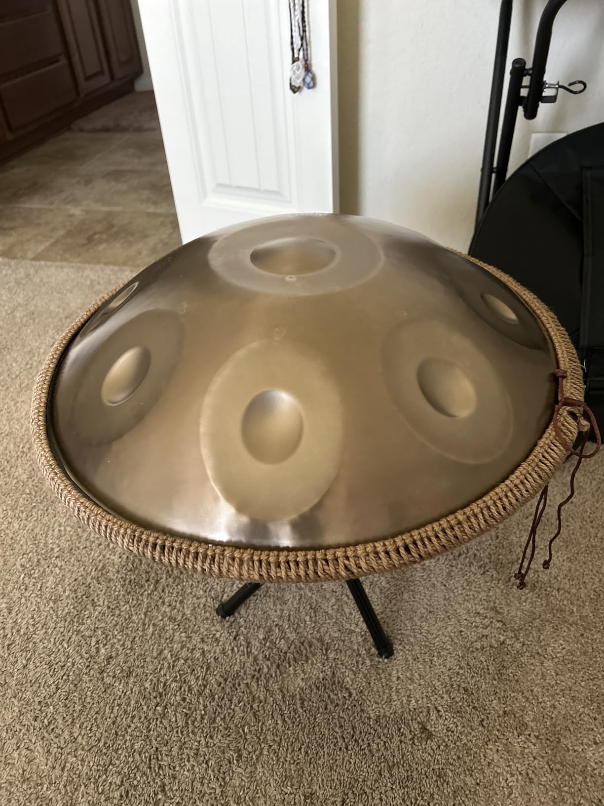 Handpan Drum 22 Inches D Minor Kurd, 432Hz 10 Notes Hand Drum Instrument, Premium Steel Drum, Handpan Instrument for Adults (Gold) customer photo 2