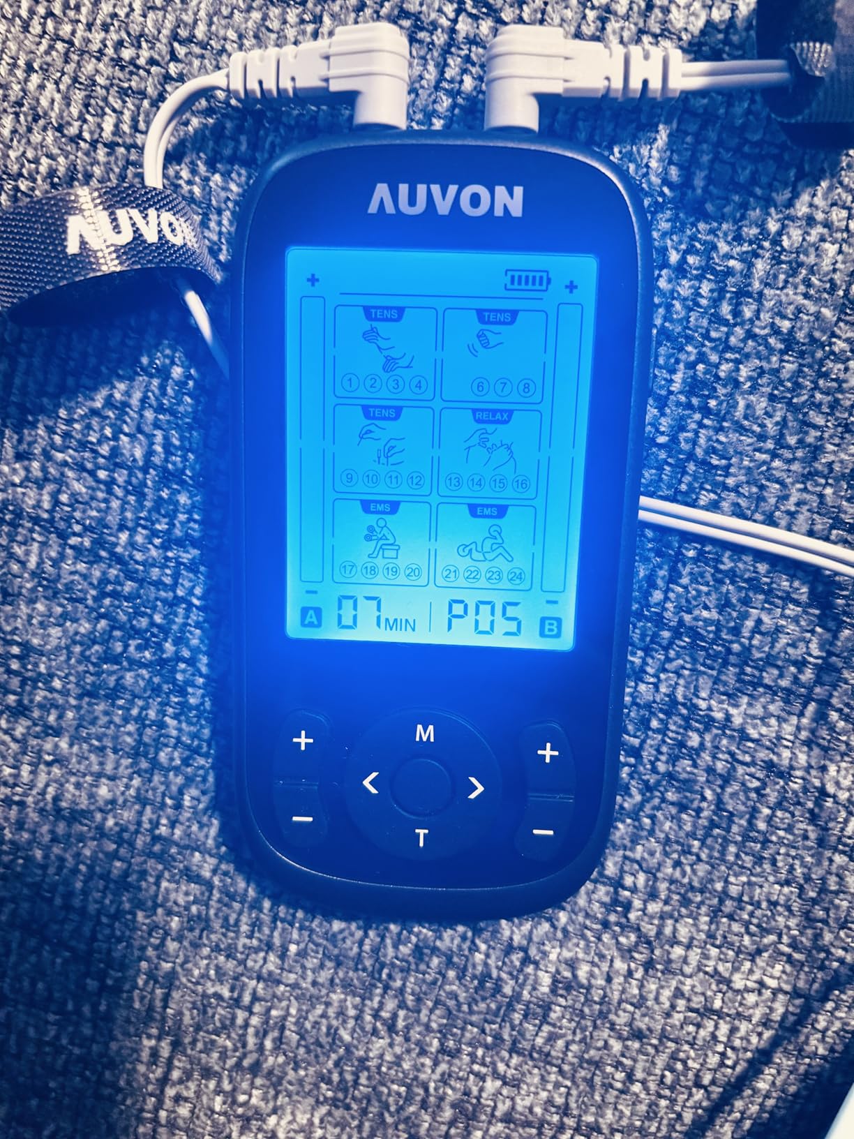 AUVON 3-in-1 TENS Unit Muscle Stimulator, 40 Levels for Gradual Pain Relief | EMS Massage Machine, Drug-Free for Shoulder, Sciatica, Back Pain Relief, 24 Modes Electronic Pulse Massager, 12 TENS Pads customer photo 2