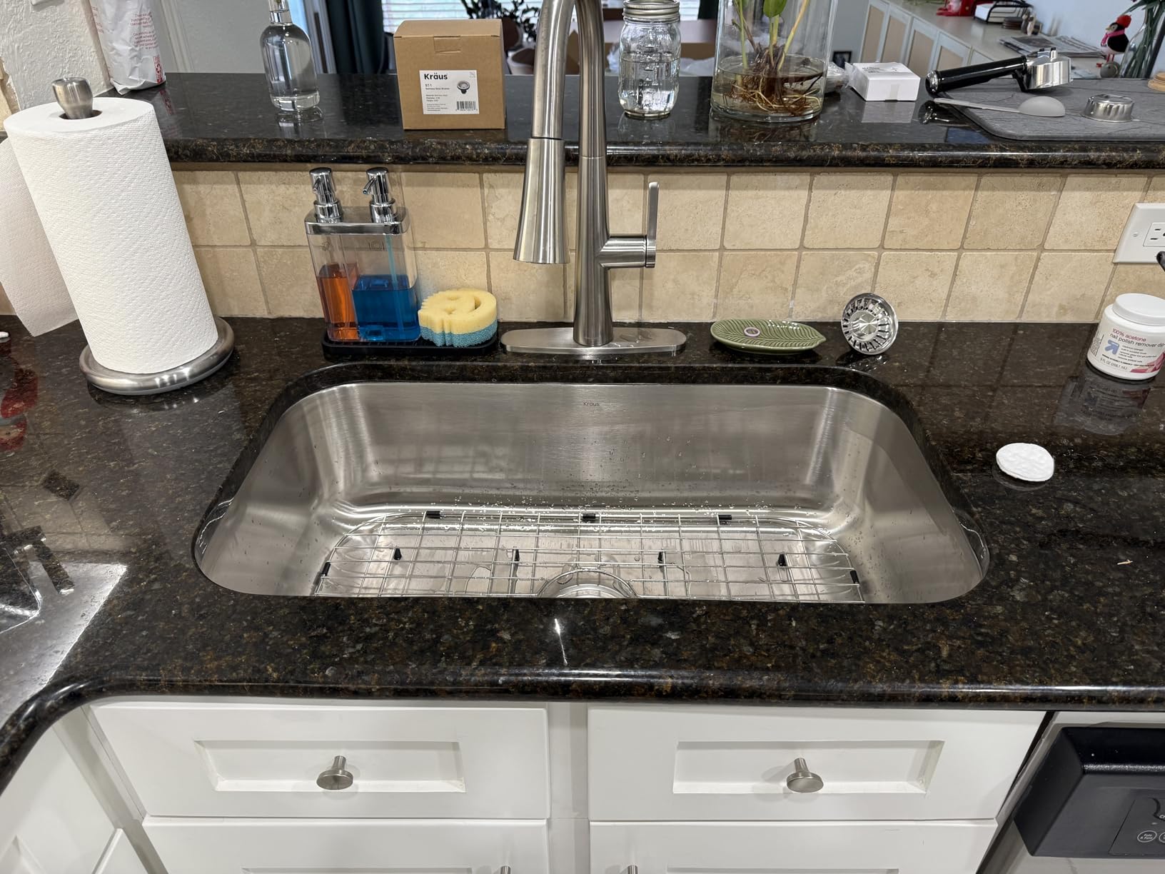 KRAUS Stainless Steel 32 in 18 Gauge Undermount Kitchen Sink KBU44 | 18-gauge T304 stainless steel, rear-set drain, rounded corners for easy cleaning, NoiseDefend soundproofing customer photo 1