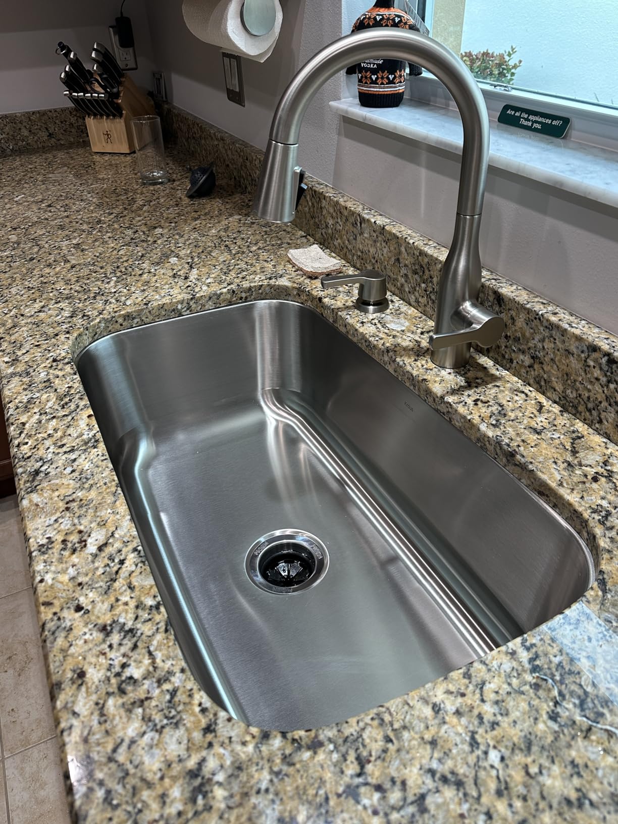 KRAUS Stainless Steel 32 in 18 Gauge Undermount Kitchen Sink KBU44 | 18-gauge T304 stainless steel, rear-set drain, rounded corners for easy cleaning, NoiseDefend soundproofing customer photo 2