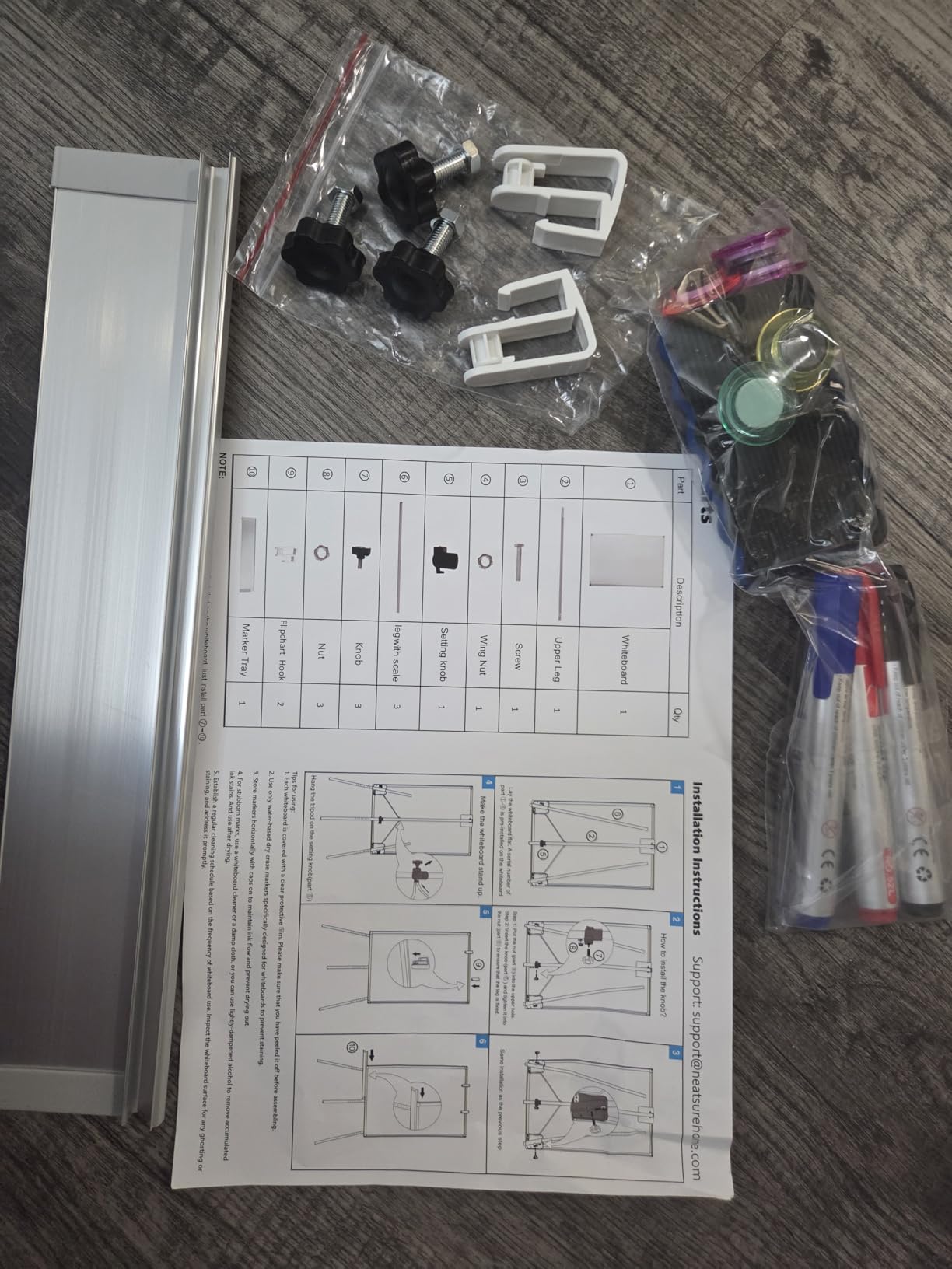 Large Rolling Whiteboard on Wheels, 48