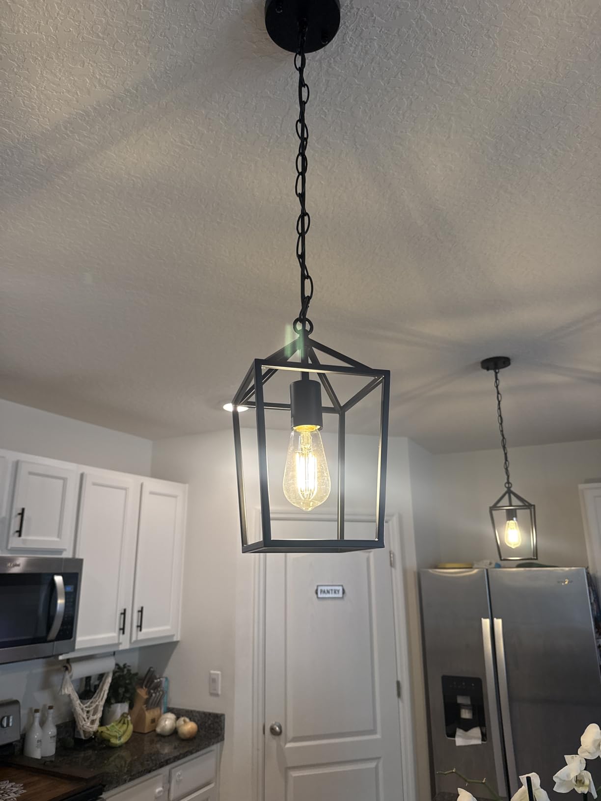 Sheetea 2 Pack Pendant Lights Kitchen Island, Modern Black Light Fixtures | Farmhouse Design, Ceiling Hanging Height Adjustable, Durable Metal, Quick & Easy Installation, Small Pendant Lighting customer photo 1