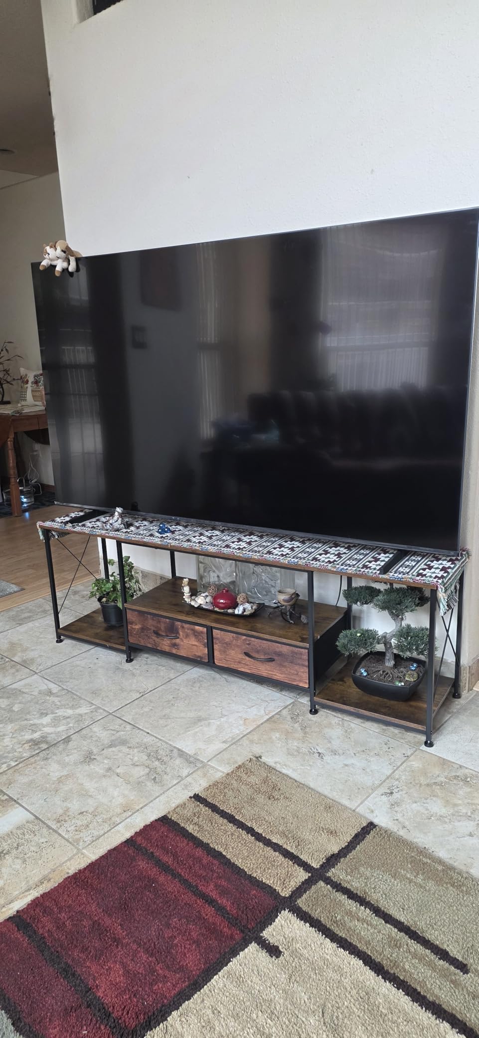 GYIIYUO TV Stand with Fabric Drawer for 65 70 75 Inches TV - Entertainment Center customer photo 1
