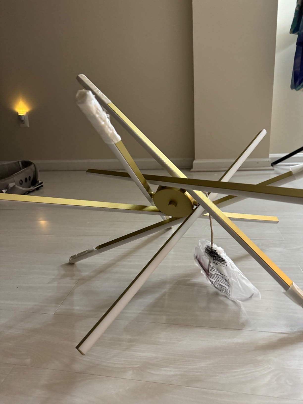 Modern Gold Chandelier Light Fixtures - LED 6-Lights Dining Room Linear Chandeliers Pendant Lights Fixture Over Table 3000K 4500K 6000K 3-Color Dimmable for Kitchen Island Living Room customer photo 2
