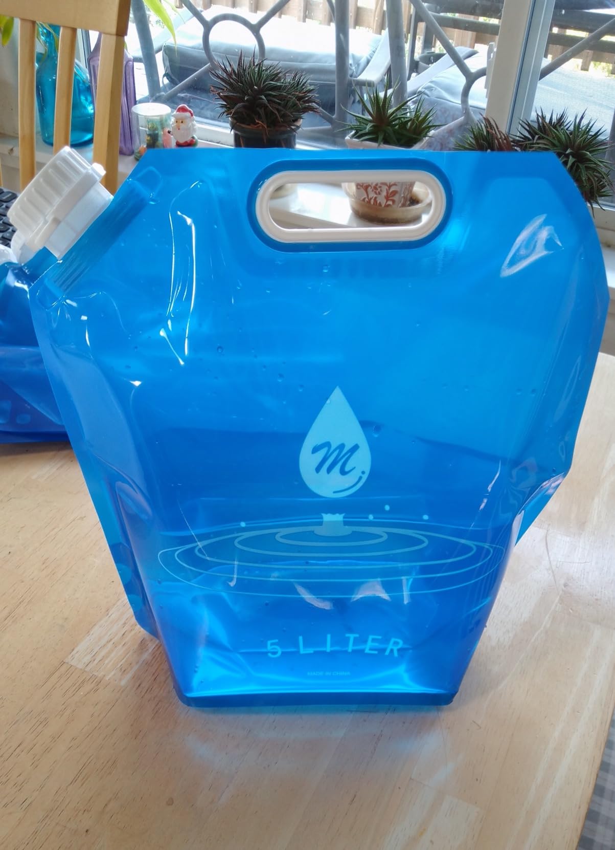 SOCATER Water Container Bags, 4 Packs BPA Free No-Leak Foldable Plastic 1.3 Gallon Water Container Bag for Camping Hiking Backpack Emergency Storage Jug customer photo 1