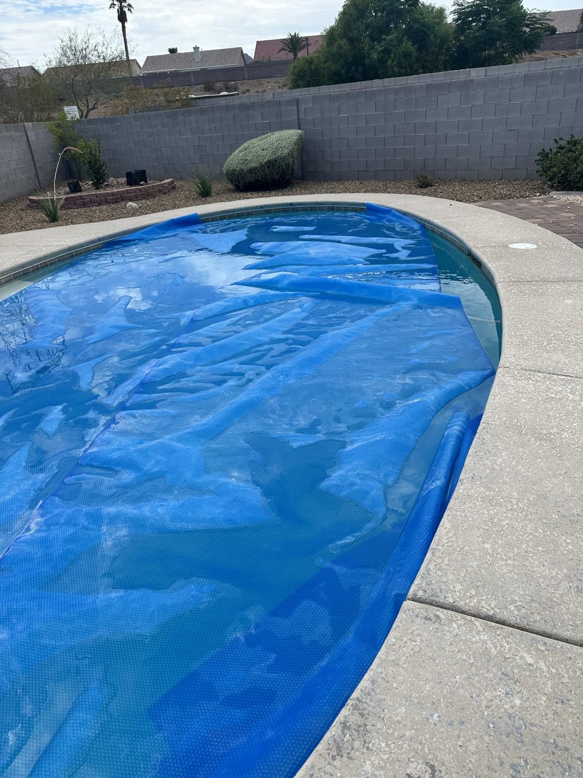 VEVOR Solar Pool Cover 28 x 14 ft, 16 Mil Rectangle Solar Blanket Blue | for Inground & Above Ground Pools, PE Bubble Design, Cut-to-Fit Pool Cover for Heat Retention & Water Evaporation Reduction customer photo 1