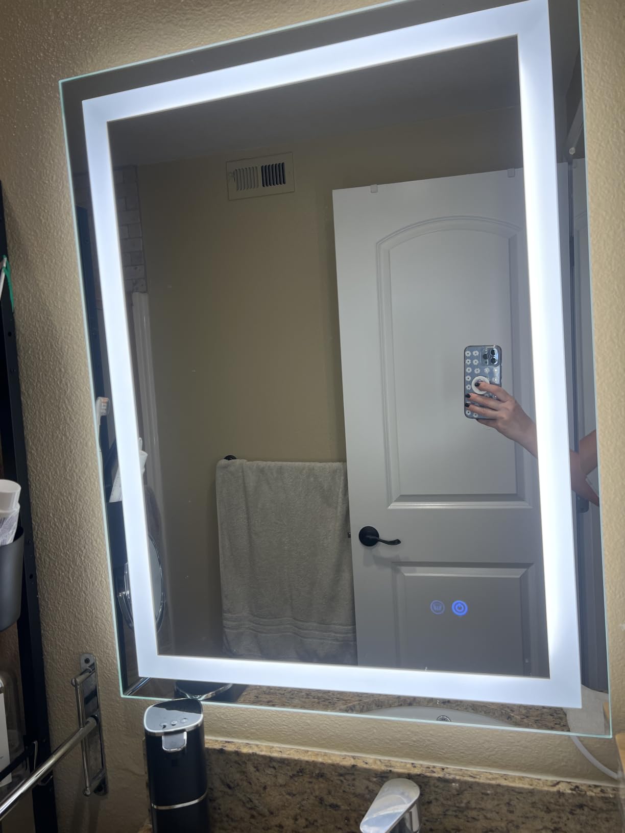 Keonjinn 24x36 Inch LED Bathroom Mirror with Lights, Frontlit & Backlit | Lighted Bathroom Mirror, 3-Color Temperature & Stepless Dimmable Lighting, Fast & Safe Defogging, Effortless Installation customer photo 2
