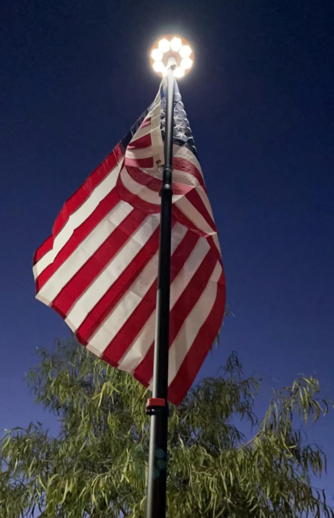 Yescom EZ GO 20ft Telescopic Flag Pole Kit Upgrade Flip Lock Aluminum | Flagpole Set for Outside House Inground Outdoor Camper RV Tailgate Residential Commercial with 3x5' American Flag Ball Top customer photo 1