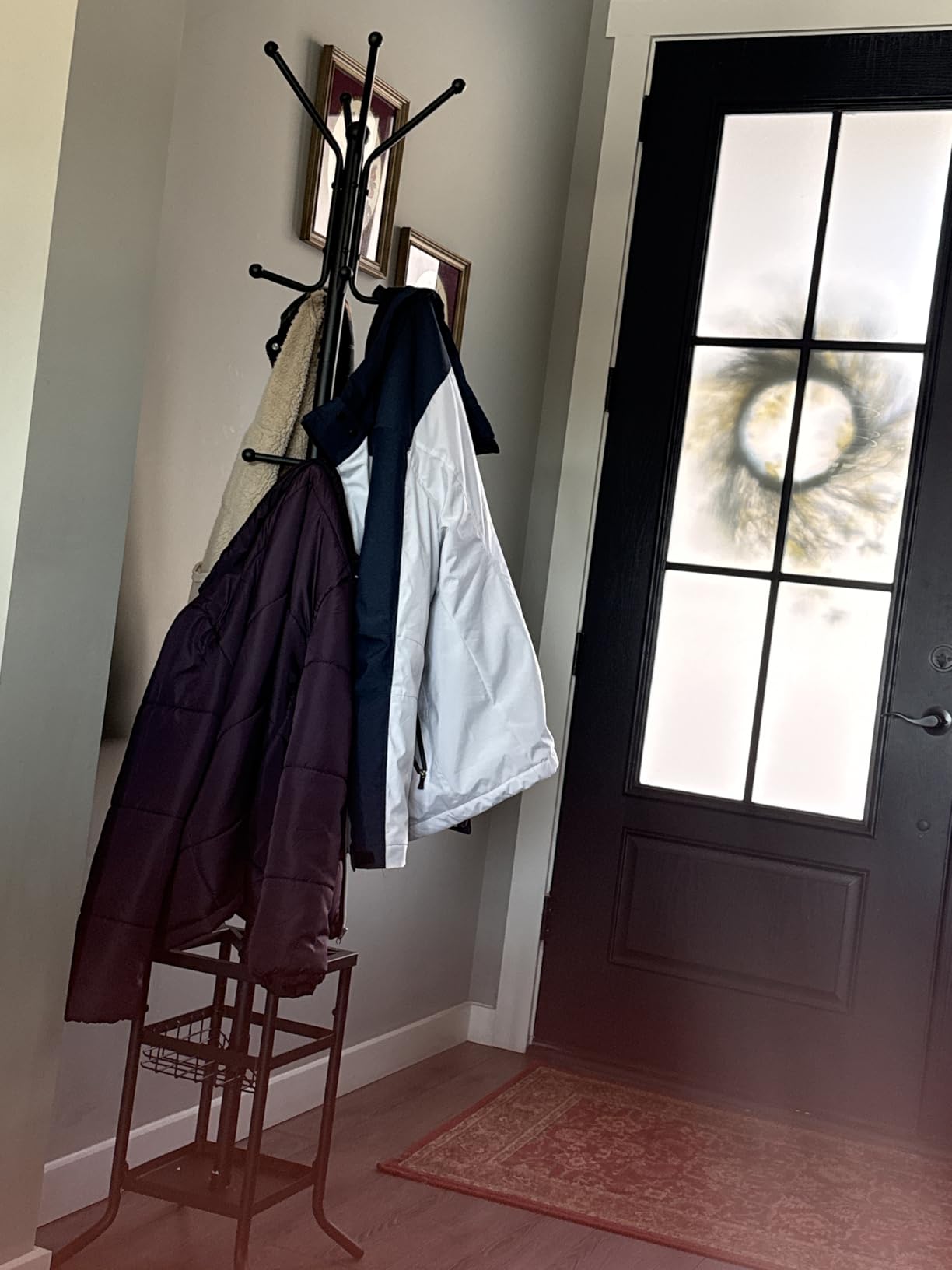 Yoobure Coat Rack Freestanding - Coat Tree with Umbrella Holder, Metal Coat Rack Stand with 12 Hooks, Modern Coat Hanger Stand for Entryway, Purse Rack Hat Rack Stand for Living Room Bedroom Office customer photo 1
