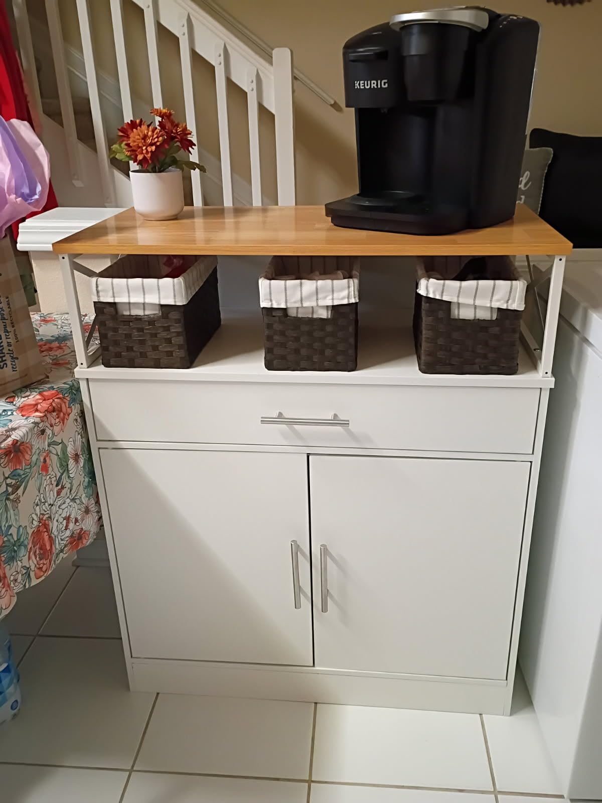 Shintenchi Kitchen Storage Cabinet with Adjustable Shelves and Drawers, Modern Buffet Sideboard, Wood Buffet Cabinet with Doors, Floor Cabinet Cupboard for Coffee Bar Living Room, Dark Brown customer photo 2