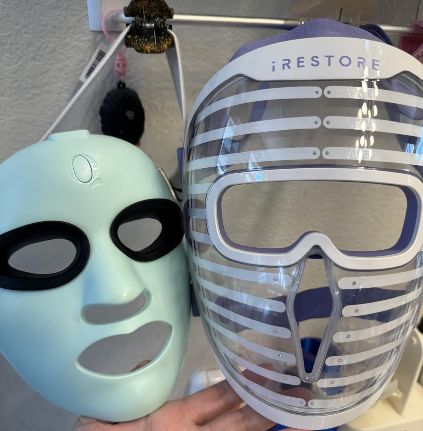 iRestore LED Face Mask for Youthful Skin, Red Light Therapy for Face, Red, Blue & Infrared Therapy for Wrinkles, Fine Lines, Dark Spots with 360 LEDs customer photo 2