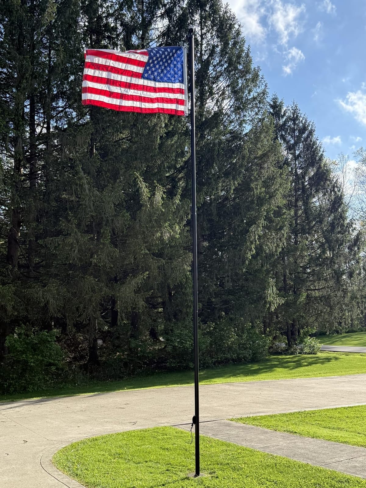 Heavy Duty 20 FT Flag Pole 100MPH Wind Test for Outside House | 12Gauge 95HBW Hard Aerospace Aluminum, In-Ground Flagpole Kit customer photo 2