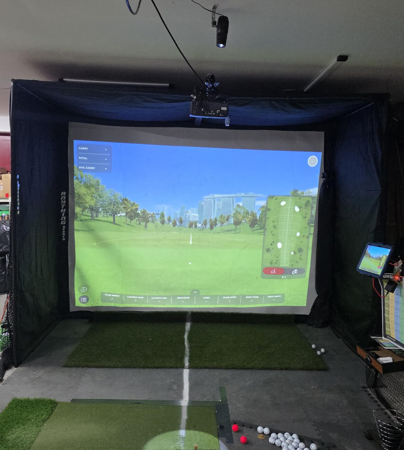 Complete Golf Simulator Enclosure Package - 4K-Ready Impact Screen with Blackout Cage, Projector Mount, Frame Poles, Side Shank Nets | Indoor & Garage Practice | Easy Setup | 12-Month Warranty (11 x 8'4 x 5) customer photo 2