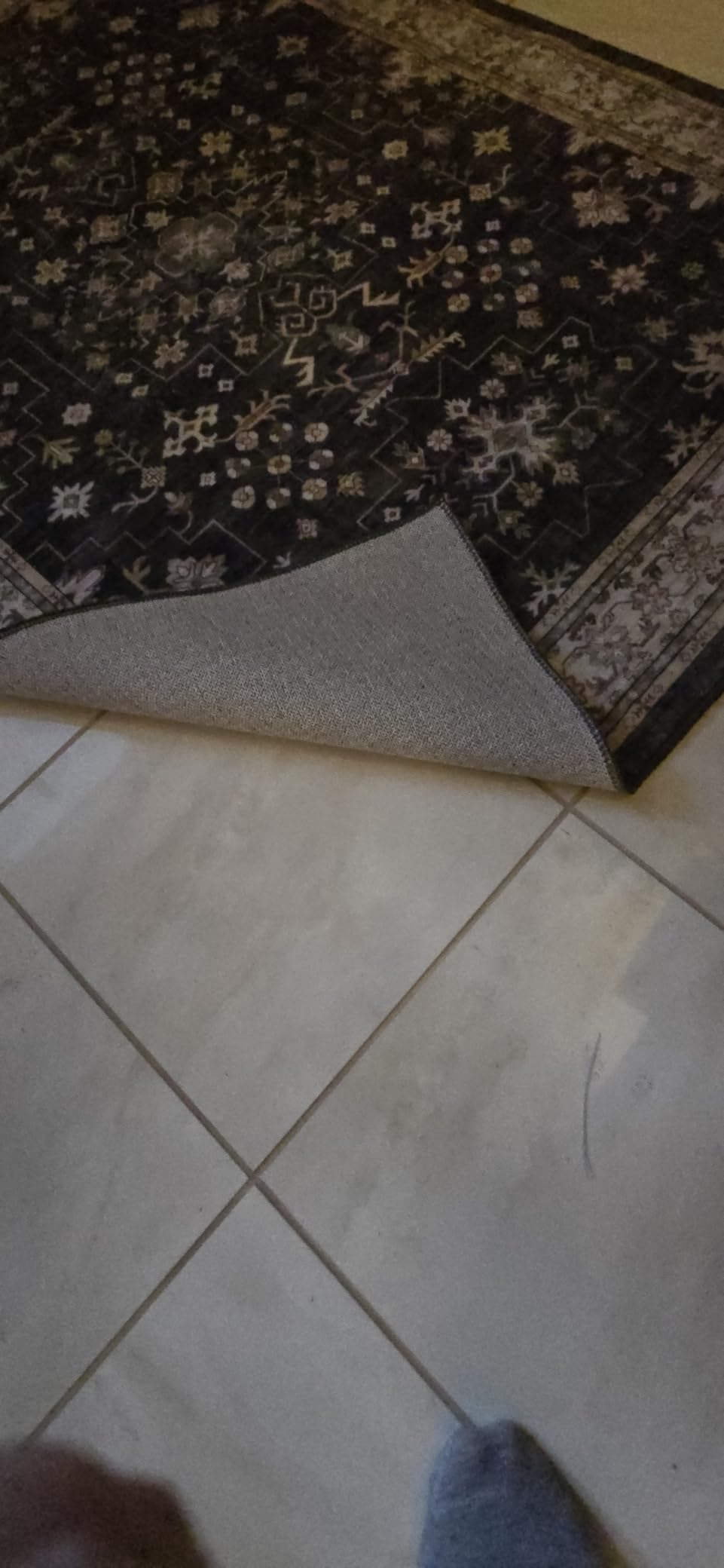 Black Farmhouse Washable 8x10 Area Rugs for Living Room, Bedroom, Dining Room Kitchen Table Rug for Under Table, Office, Dark Charcoal Tumble Stain Resistant Non-Slip Large Washable (8x10 Black/Multi) customer photo 2