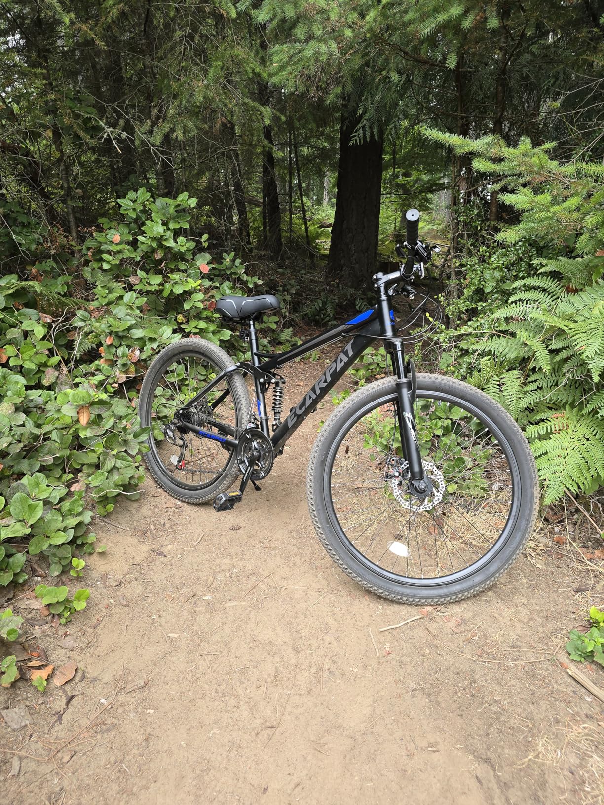 Mountain Bike 24 26 Inch, Dual Full Suspension Mens Womens Bike, 21 Speeds Dual Disc Brake Carbon Steel Bike, Boys Mens Mountain Bike for School Work Summer Camping customer photo 1