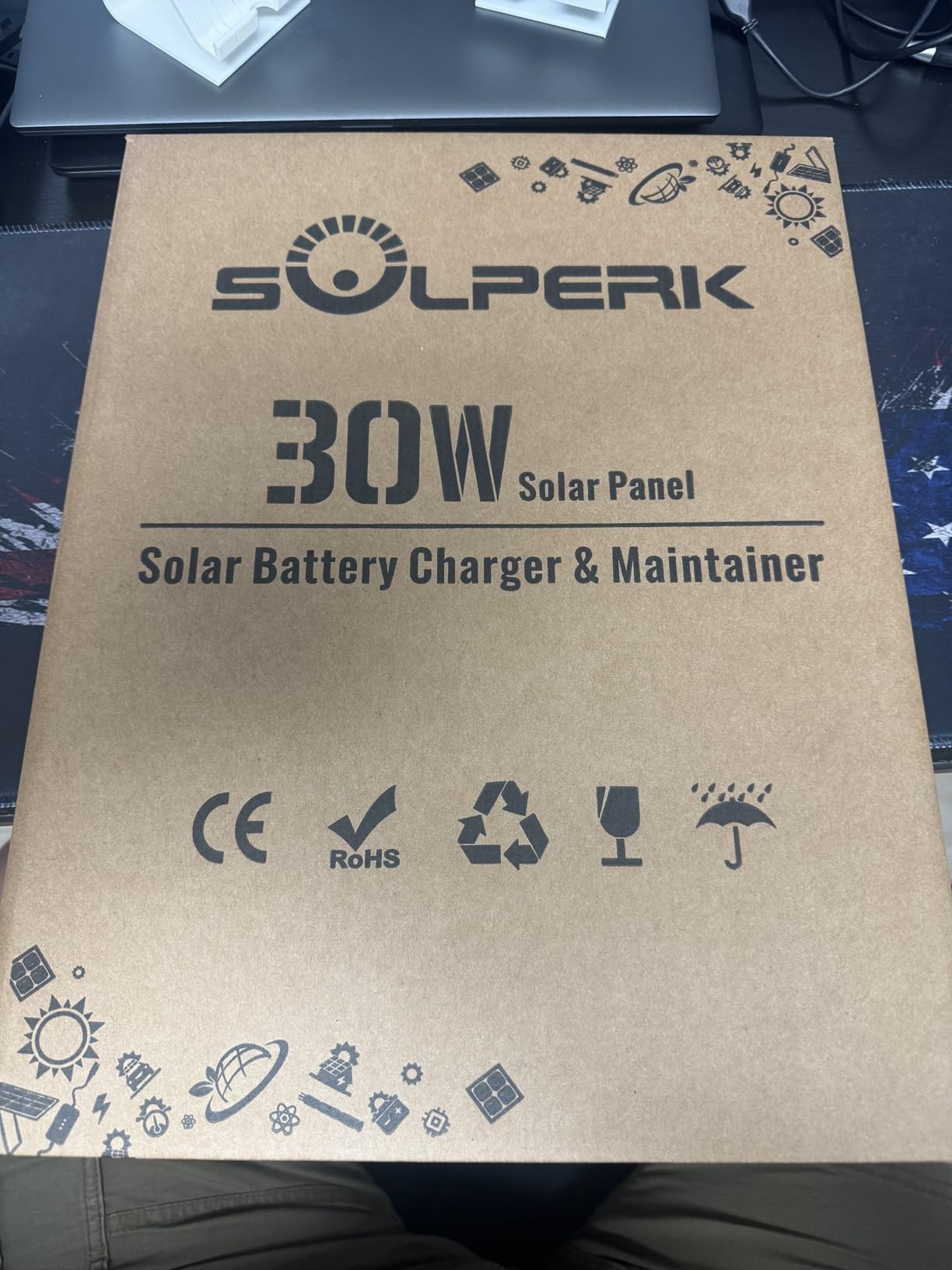 SOLPERK 30W 12V Solar Battery Charger Battery Maintainer + MPPT Controller | Solar Panel Kit Waterproof Trickle Solar Battery Charger for Car RV Boat Motorcycle Adjustable Mount Bracket 30W Solar Panel customer photo 1