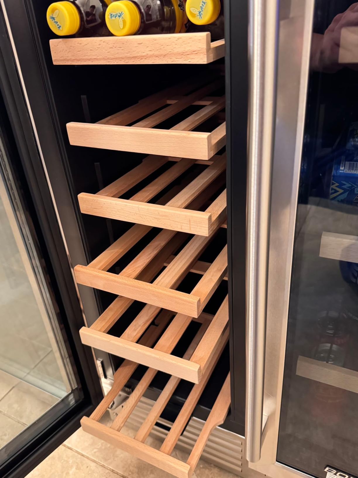 BODEGA 24 Inch Wine and Beverage Refrigerator, Dual Zone Wine and Bar Beverage Cooler, Commercial Black Bar Cooler With 2 Glass Doors, Bar Fridge Hold 19 Bottles and 57 Cans, Built-In or Freestanding customer photo 2