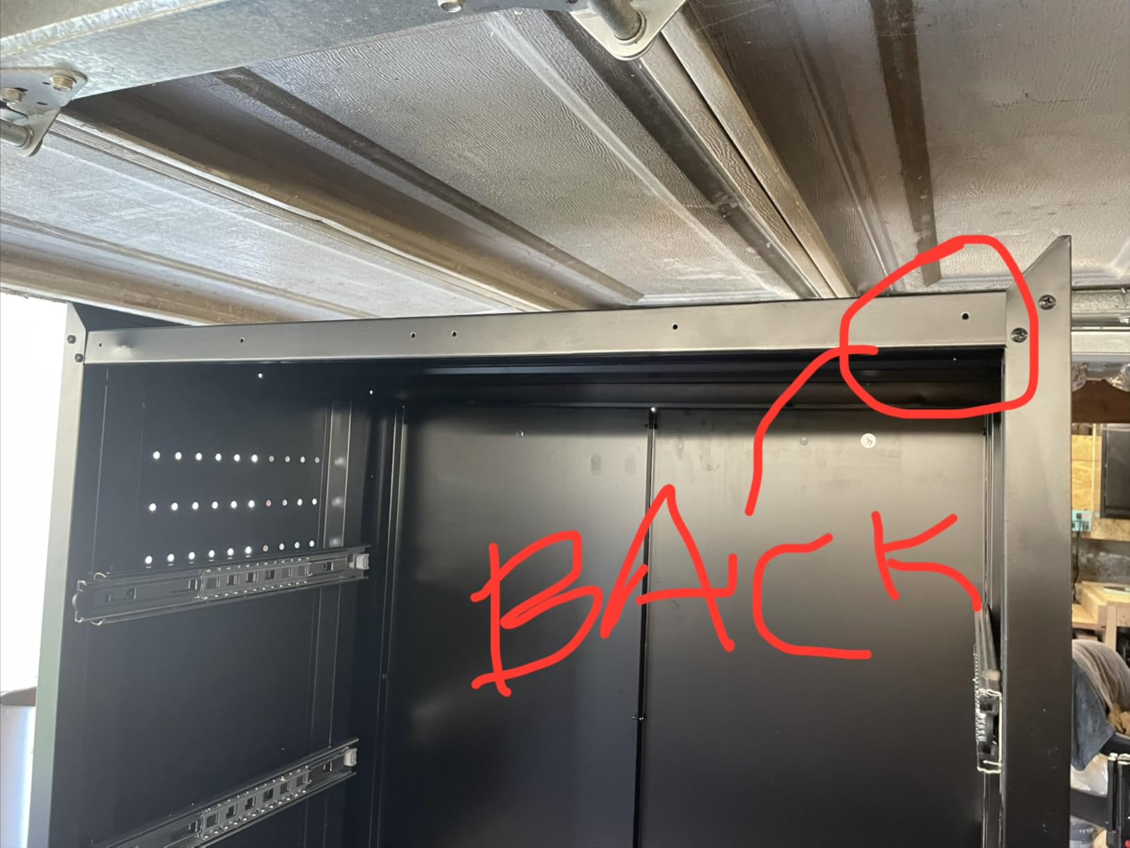 71-Inch Garage Storage Cabinet with 2 Drawers, Pegboard and Wheels | Lockable metal cabinet with 2 adjustable shelves, full-extension drawers, removable casters and pegboard storage. customer photo 2
