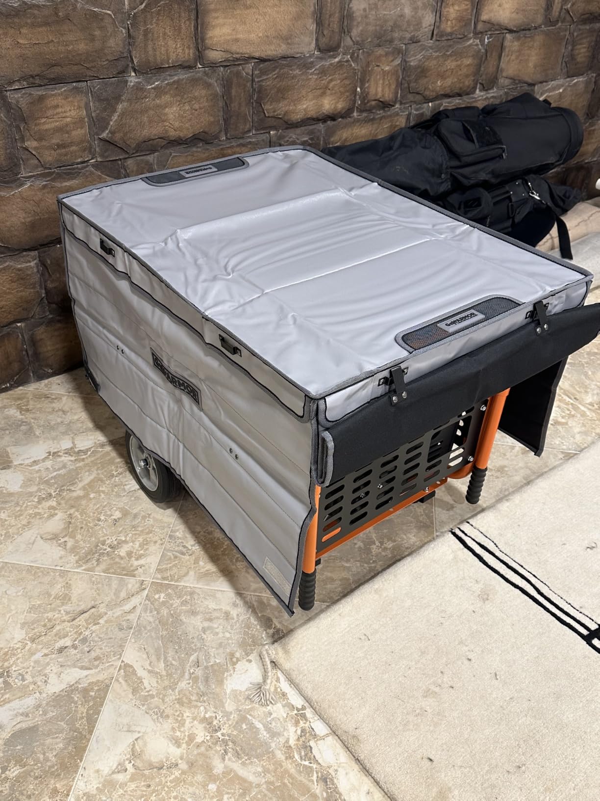 GenArmor Generator Covers While Running, 100% Waterproof Heavy Duty Tarps Generator Tent, Portable Outdoor Generator Enclosure for Most 4000w~13000w Generators, Black, Standard customer photo 1