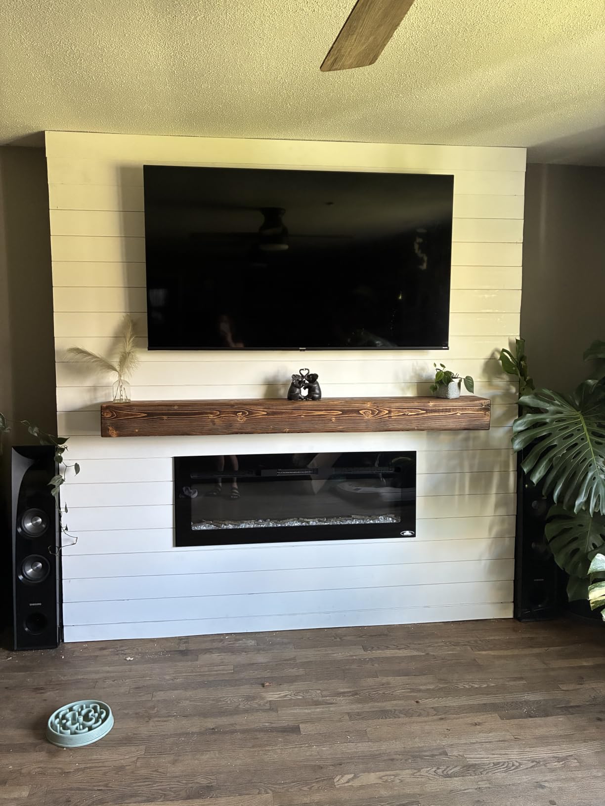 Handmade Rustic 72 Inch Fireplace Mantel Shelf, Dark Rustic 8Dx6H | Real Wood Mantle, Easy Installation, Solid Beam Look, Hidden Joints, Matte Finish customer photo 1