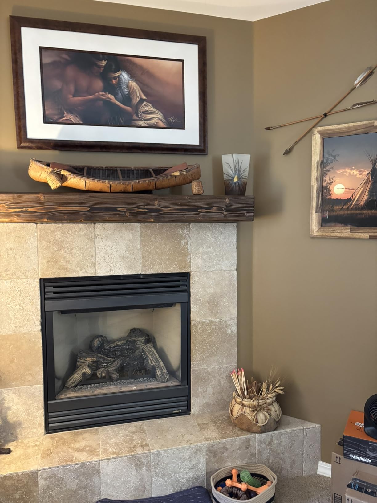 Handmade Rustic 72 Inch Fireplace Mantel Shelf, Dark Rustic 8Dx6H | Real Wood Mantle, Easy Installation, Solid Beam Look, Hidden Joints, Matte Finish customer photo 2