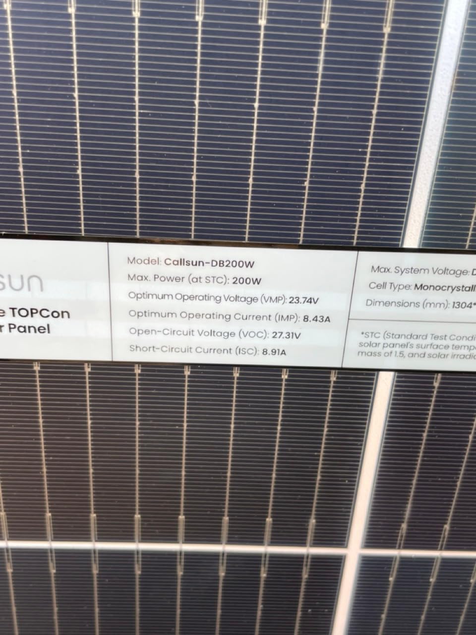 N-Type 16BB 200W Bifacial Solar Panel, 200 Watt Solar Panel for 12V Battery Systems, 25% High Efficiency, Dual-Module Parallel Anti-Shade Design customer photo 1