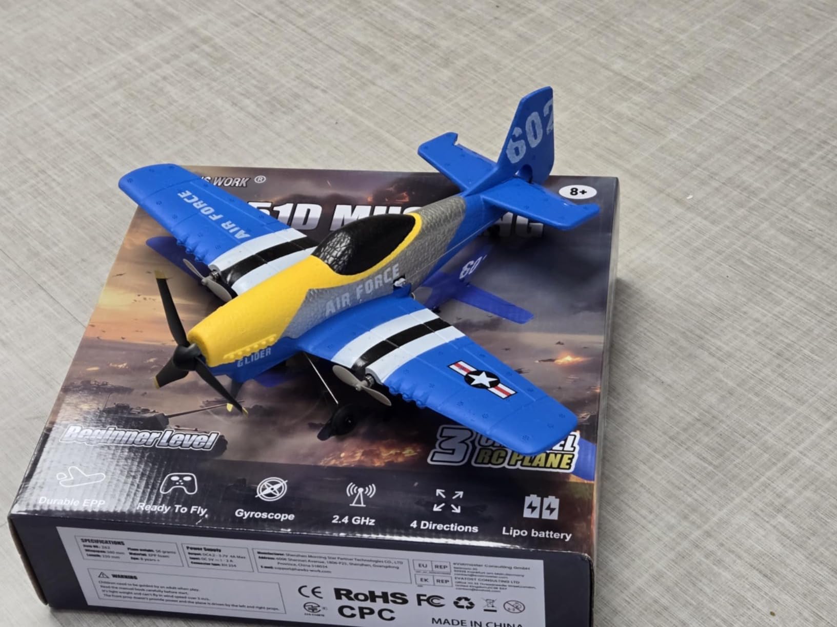 3CH P-51D Mustang RC Plane, Stabilized RC Warbird for Beginners customer photo 2