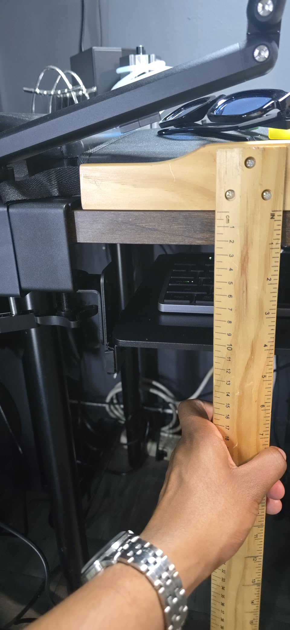 AX WABER Keyboard Tray Under Desk Pull Out with Extra Sturdy Adjustable C Clamp Mount System, 27.3 (32.5 inch Including Clamps) x 11 Inch Slide-Out Platform Computer Drawer for Typing, Black,AX01WB01 customer photo 1