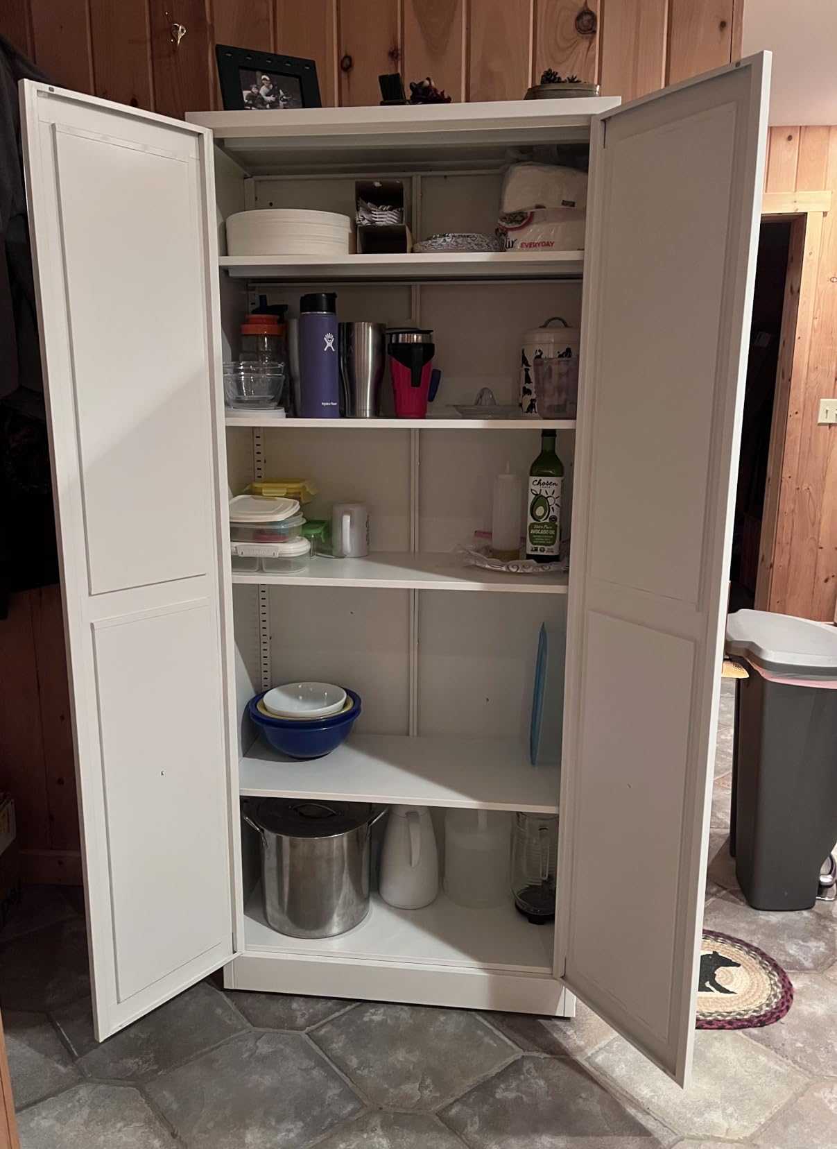 GAIOUS Metal Pantry Cabinet, Kitchen Pantry Storage Cabinets with 2 Door and 3 Adjustable Shelves, White customer photo 2
