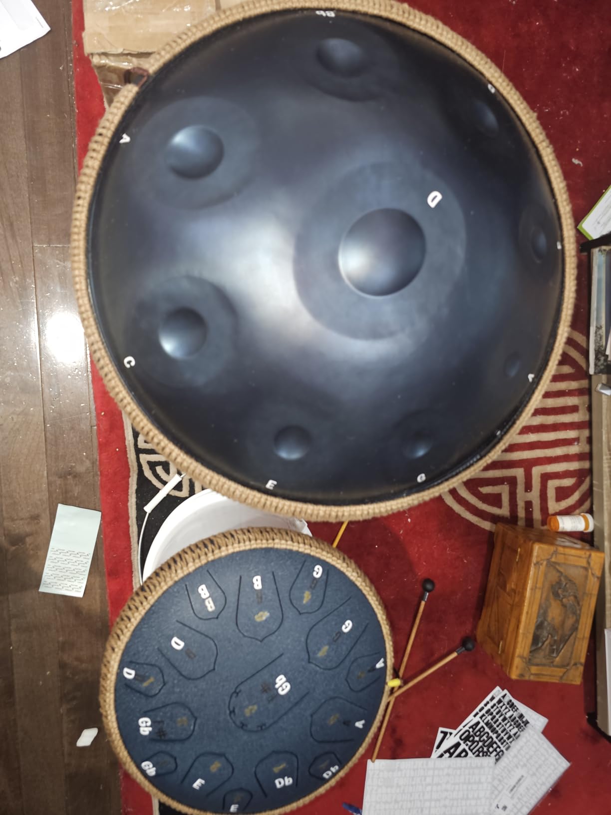 Handpan 22 Inch D Minor Kurd 9 Notes Drum Instrument for Professional Performance, 440HZ Sound Drums for Adults With Bag, Wiping Cloth, and Bracket customer photo 1